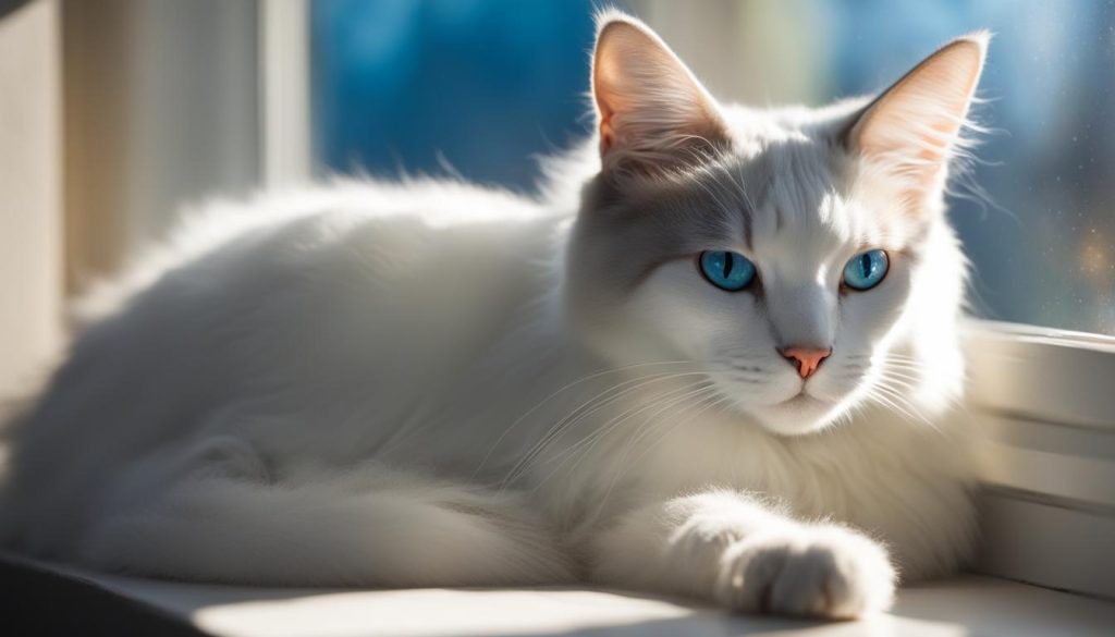 grey and white turkish van cat