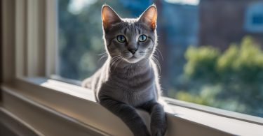 grey domestic shorthair cat