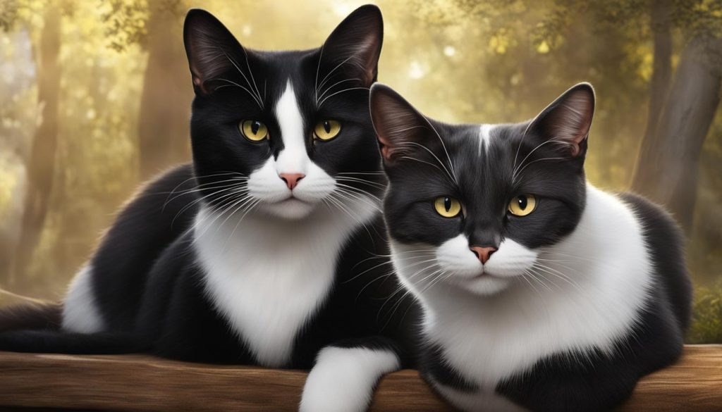 male and female tuxedo cats